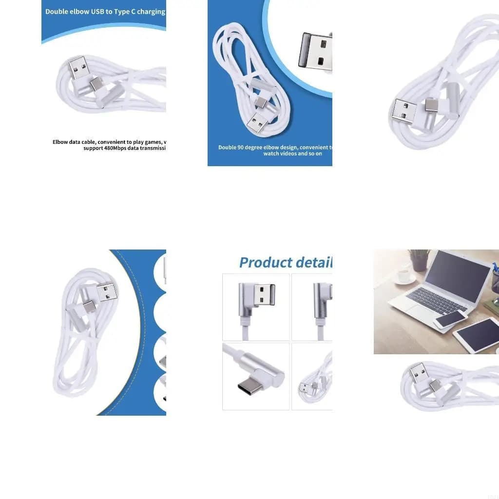 Cavo USB tipo C 193A con connettori angolo laterale angolati a 90 gradi connessione perfetta per smartphone e tablet