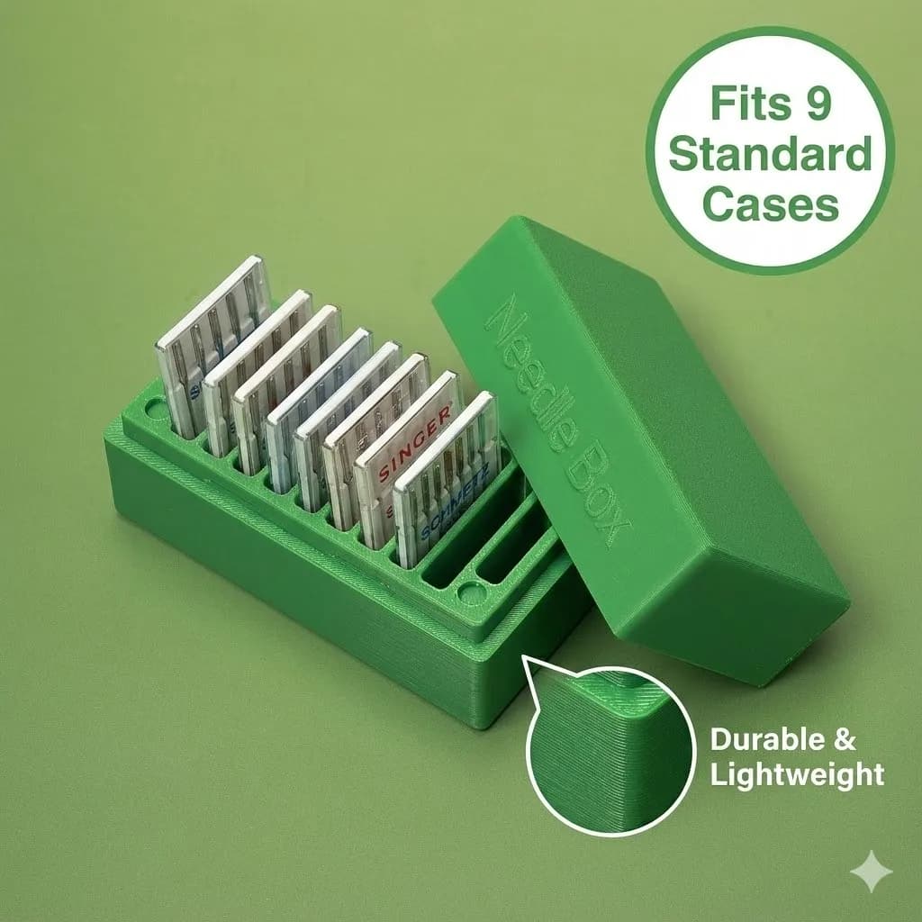 1pc Creative Portable Practical Sewing Machine Needle Organizer Case Storage Box With 9 Slots For Home Retreat Guild Meeting Ide