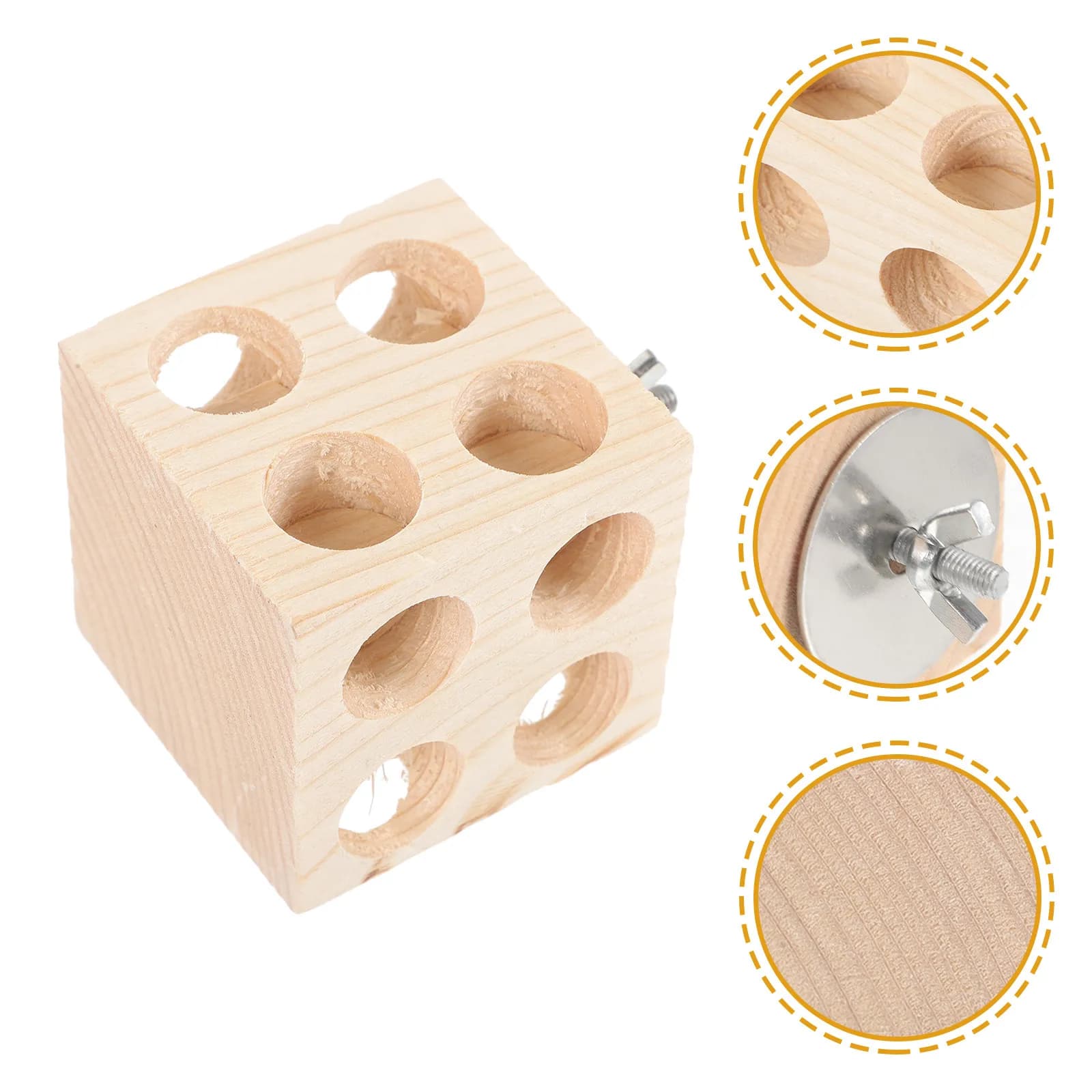 Bird Wooden Block Parrot Perch Chewing Wood Bite Stand Training Foraging Puzzle Interactive Grinding Cage Playing