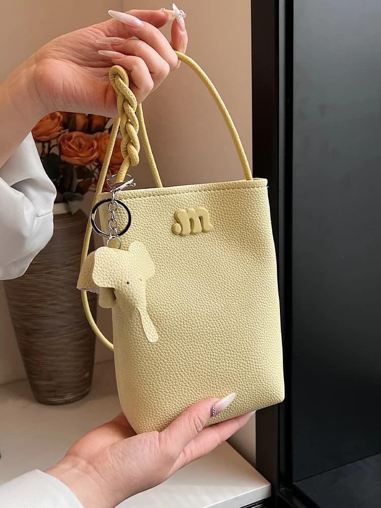 Modern Neutral Style Women's Crossbody Phone Bag Soft Handle Bucket Bag High Quality Texture Popular 2026 New Fashion Handbag