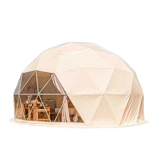 Tenda a cupola rotonda Glamping per case di hotel da campeggio di lusso per resort all'aperto impermeabile insonorizzata rotonda bianca personalizzata