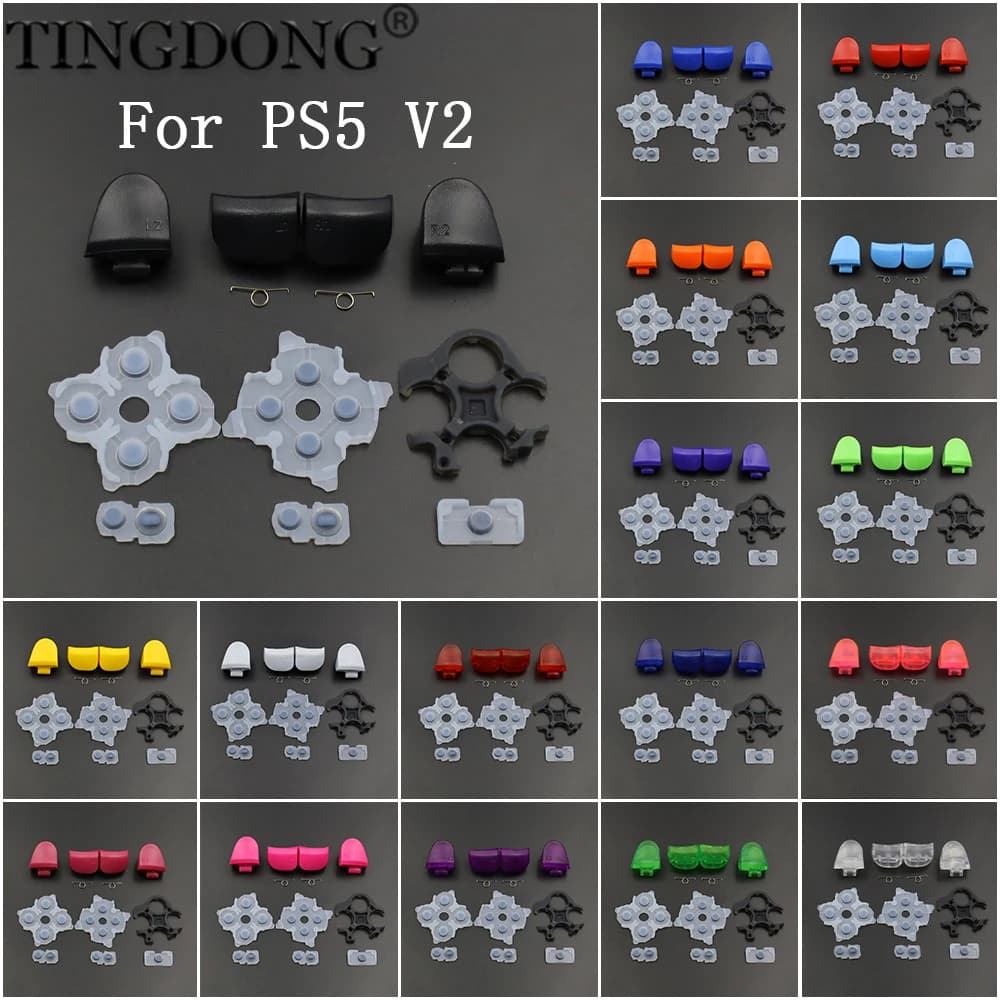 1Set PS5 V2.0 BDM-020 Controller L1 R1 L2 R2 Shoulder Trigger Buttons Spring Conductive Rubber Gaming Accessories