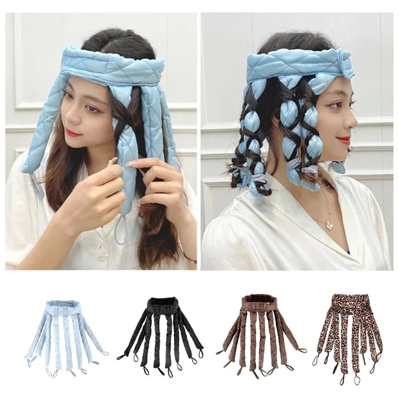 Fascia arricciacapelli senza calore a forma di polpo per capelli lunghi, in schiuma e nastro di cotone, strumento per lo styling dei capelli