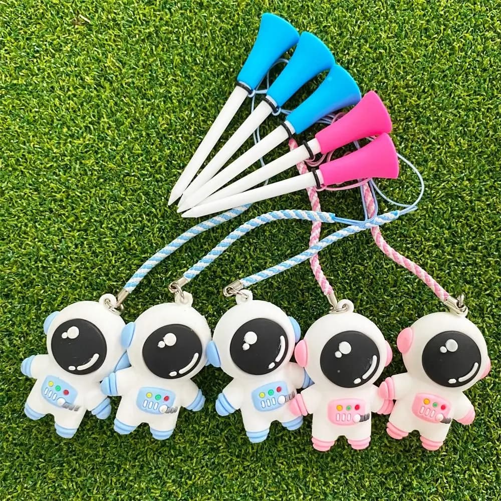 Cartoon Golf Ball Tees Astronaut Prevent Loss of Golf Rubber Tees Easy To Find Durable Golf Ball Holder Golf Enthusiasts