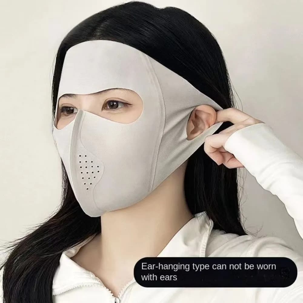 Nuova Maschera Traspirante in Seta Ghiaccio Anti-UV Senza Cuciture, Protezione Solare, Copriviso, Sciarpa Unisex