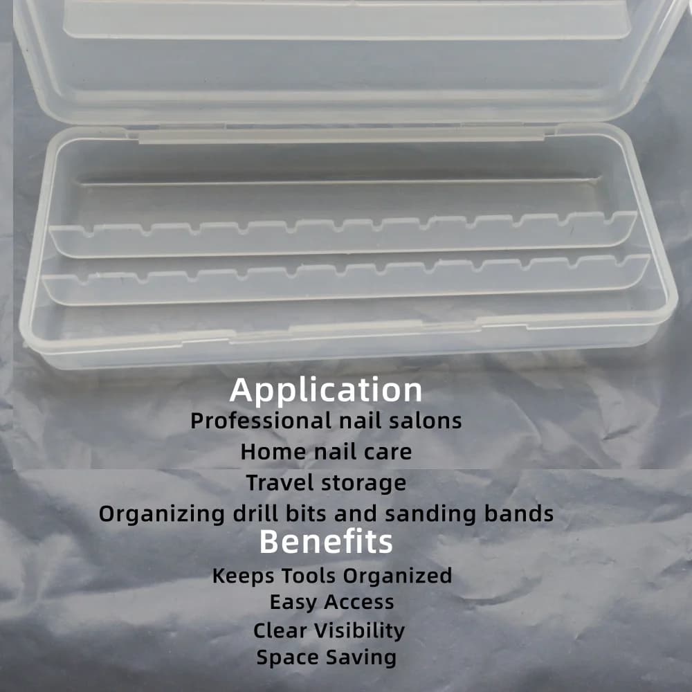 Scatola Portatile per 12 Punte per Trapano per Unghie 2,35mm – Espositore Organizzatore per Punte per Nail Art per Uso Professionale e Domestico