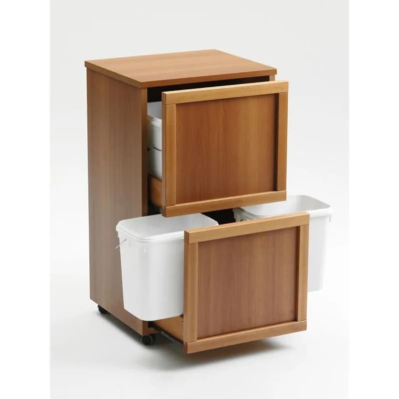 Bidone della spazzatura smistato in legno a doppio strato, 4 secchielli interni, secchielli per rifiuti da cucina, semplici secchielli portaoggetti per cestini di carta