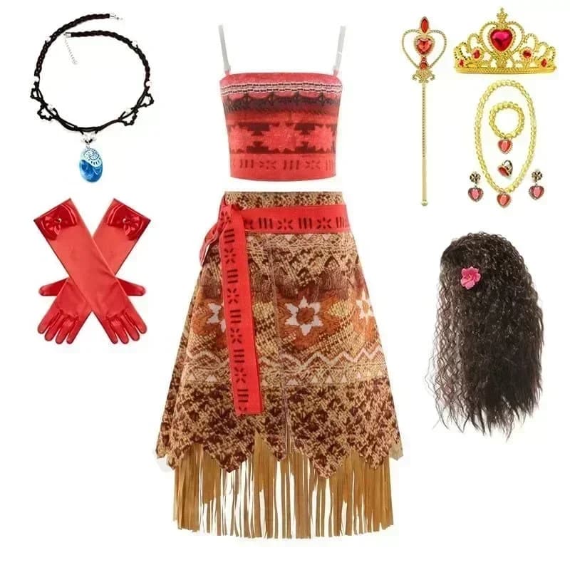 Robe de Princesse Moana pour Fille, Tenue Cosplay de Collection Ocean Adventure