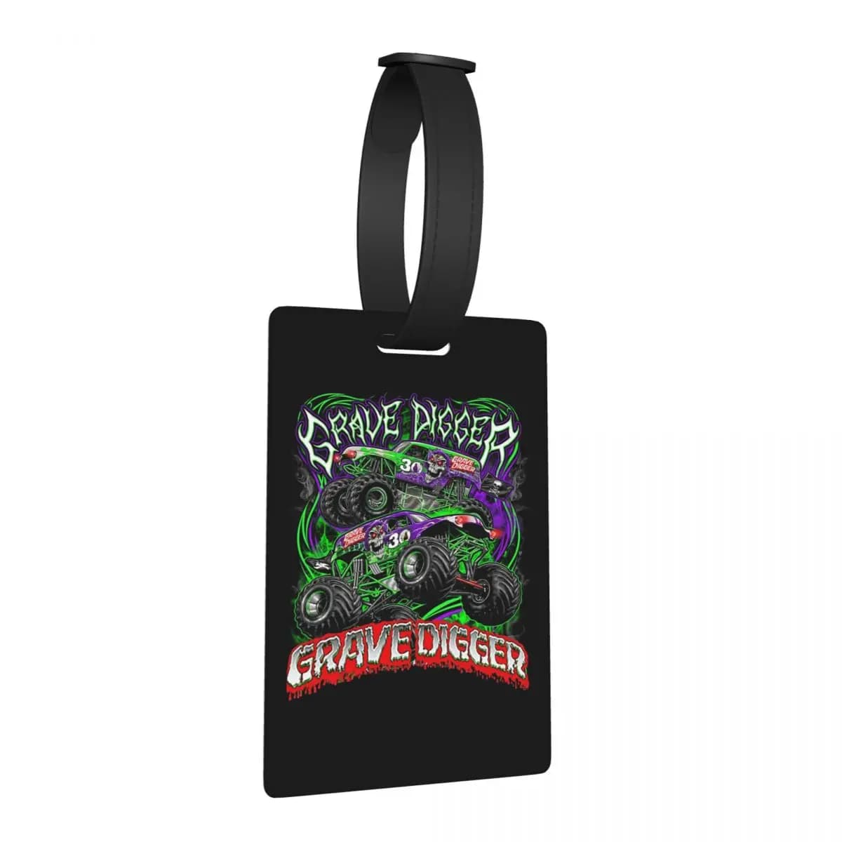 Etichette per Bagagli Monster Jam Grave Digger, Tag per Valigie da Viaggio, Porta Etichette con Spazio per Nome e Indirizzo