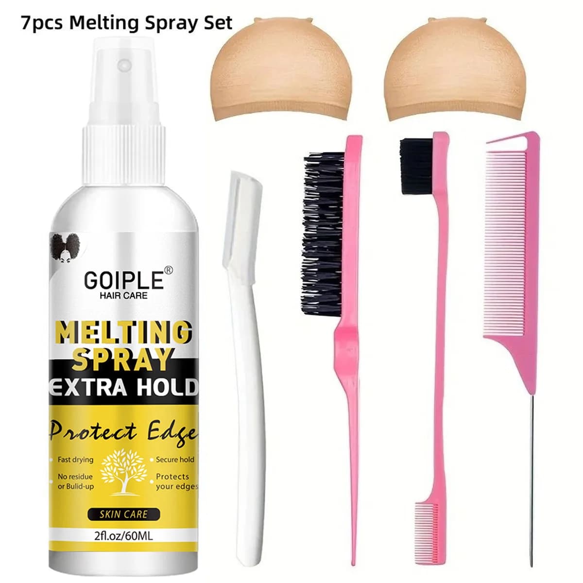 GOIPLE Lace Wig Melted Spray No Continuity Solution Full Wig Neckline Waterproof invisible glue for lace or Hair Protection Brush Accessories for band