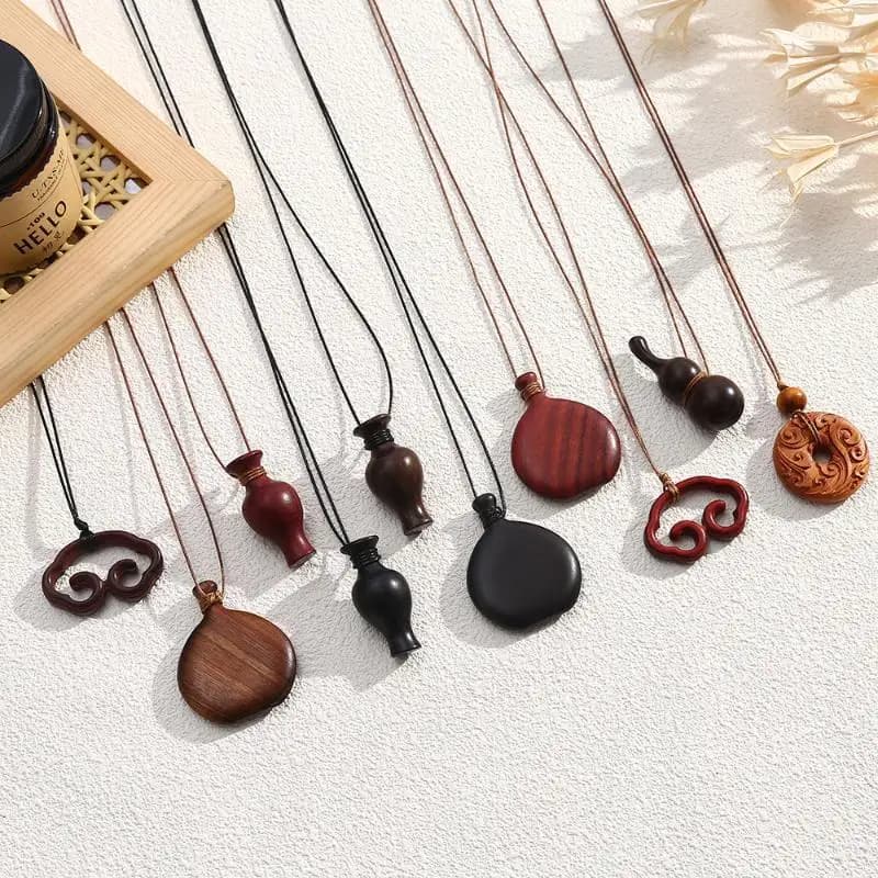Collana semplice con ciondolo bottiglia d'acqua in legno di moda per accessori regalo gioielli catena maglione da donna all'ingrosso