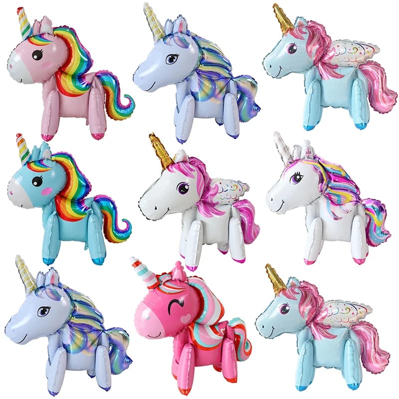 Cartoon 3D Arcobaleno Gradiente Unicorno Foil Palloncini Per Bambini Ragazza Festa Di Compleanno Decorazioni Regalo Baby Shower Giocattoli Globos Forniture
