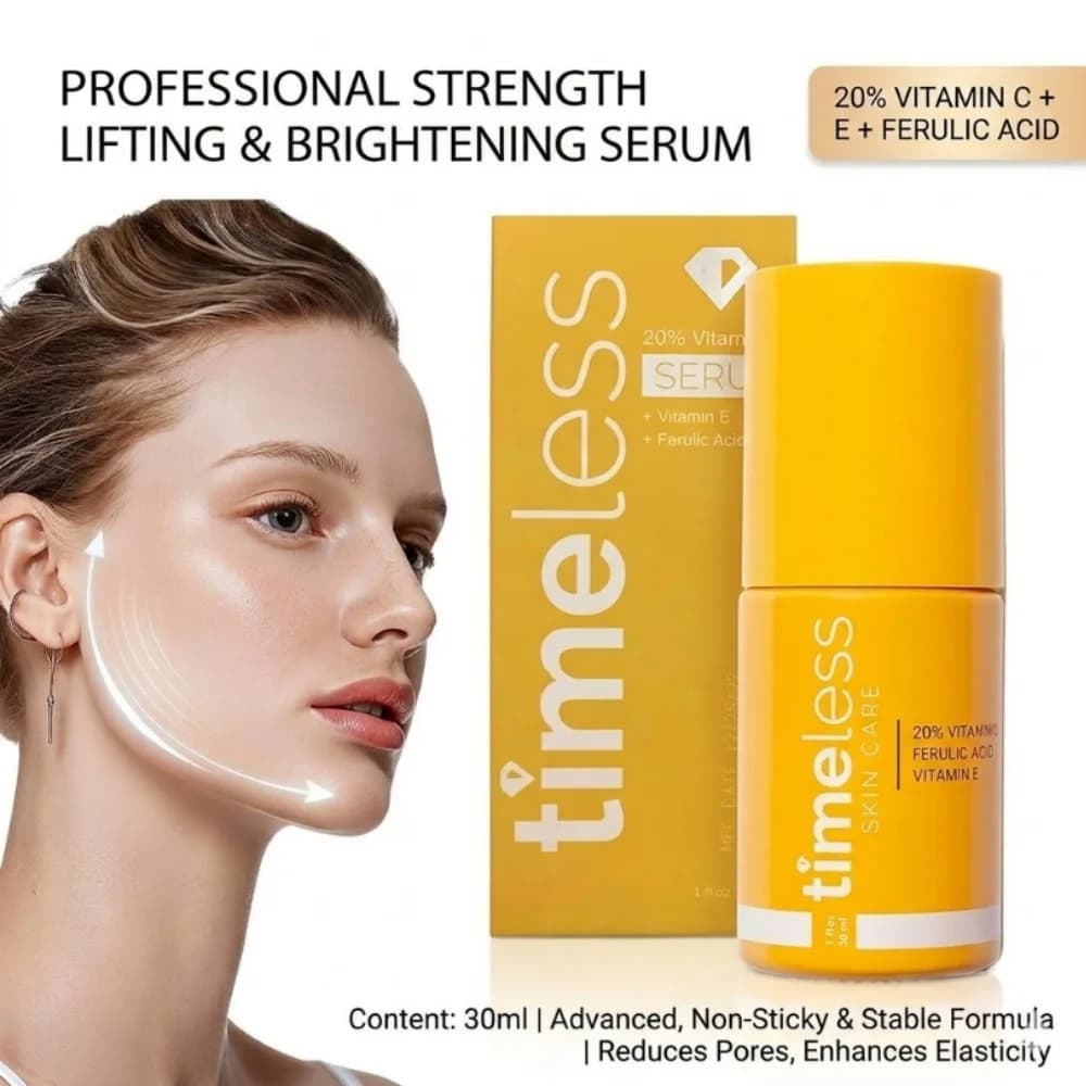 Timeless 30ml Vitamin C Ferulic Acid Essence Antioxidant Brightening Hydrating Firming Anti Fine Lines Facial Serum Skin Care