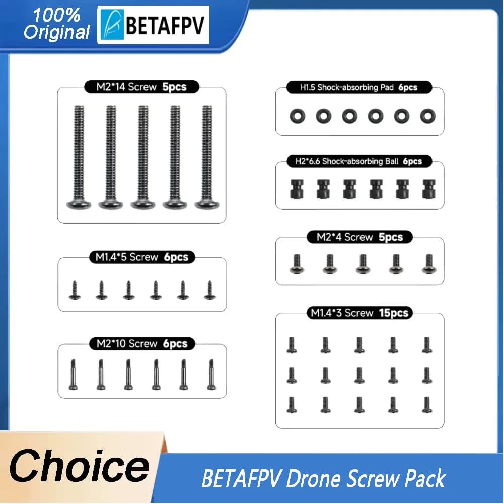 Official BETAFPV Replacement Parts, Full Screw Assortment Kit for Main Models Pavo20 Meteor65/75 Pro Air65/75