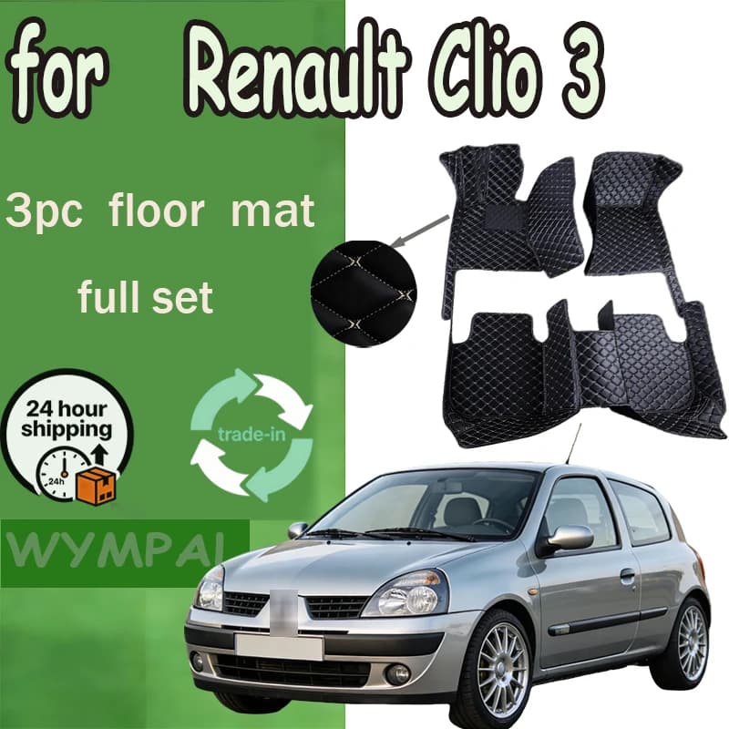 Tappetini auto di LUSSO per Renault Clio 3 2006 2007 2008 2009 Auto di lusso in pelle