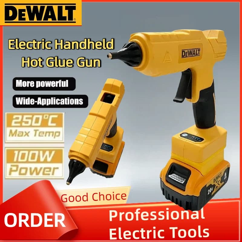Pistola per colla a caldo elettrica Dewalt, pistola per saldatura ad aria calda con ugello anti-scottatura, compatibile con batteria da 18V per riparazioni fai-da-te