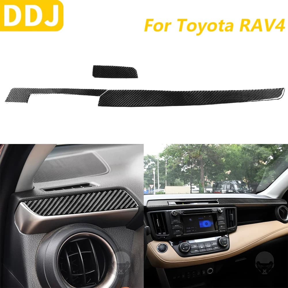 Per Toyota RAV4 2016 2017 In Fibra di Carbonio Strumento di Controllo Centrale Cruscotto Pannello di Copertura Trim Accessori Auto Decorazione Adesivo