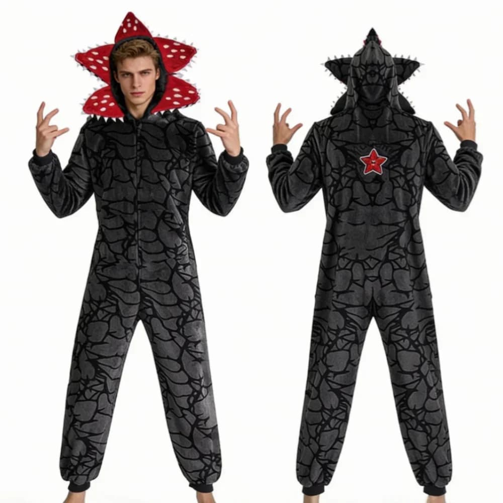 Stranger Pajamas Plant Adult Onesie With Cozy Jumpsuit Holiday Parties Sleepwear Zipper Fun Costume