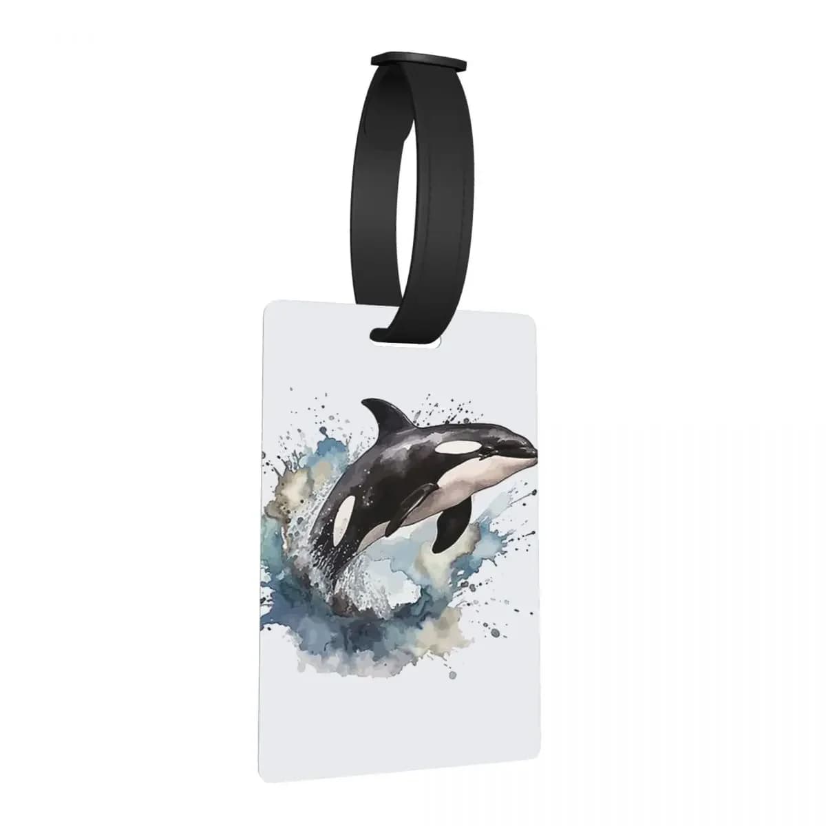 Orca Acquatico Mare Oceano Killer Whale Etichette per bagagli Accessori per valigie Bagagli da viaggio Etichetta d'imbarco Porta etichette ID Nome Indirizzo