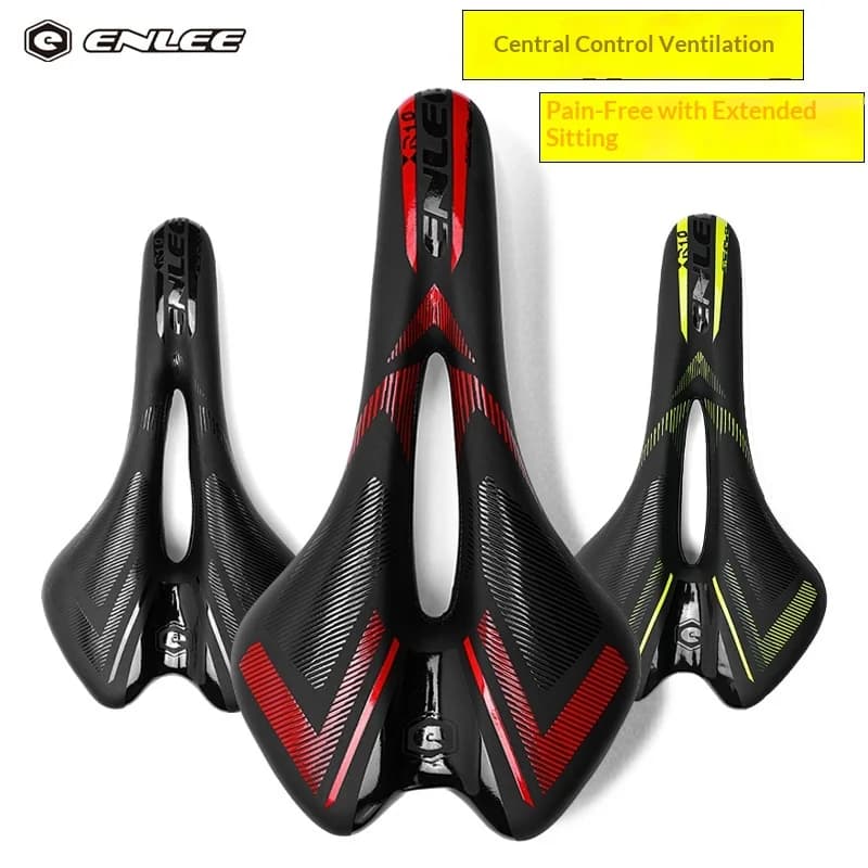 Sella per bicicletta Enlee, cuscino per sedile cavo in memory foam addensato, per mountain bike e bici da strada, comodo per la guida a lunga distanza
