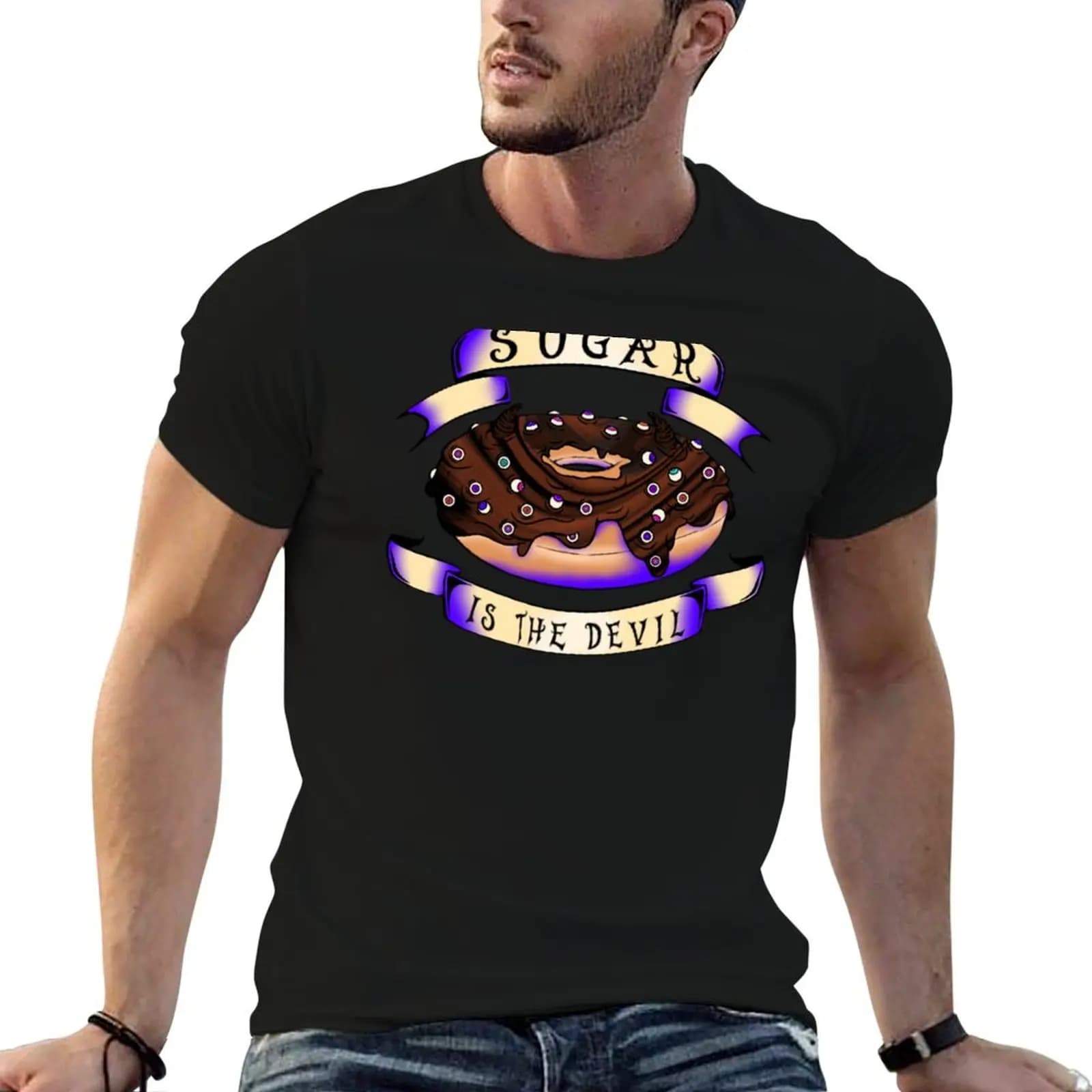 Sugar Is The Devil- T-shirt Chocolate T-Shirt G Man, t-shirt da uomo, t-shirt da uomo in cotone bianco, t-shirt da uomo 100% cotone