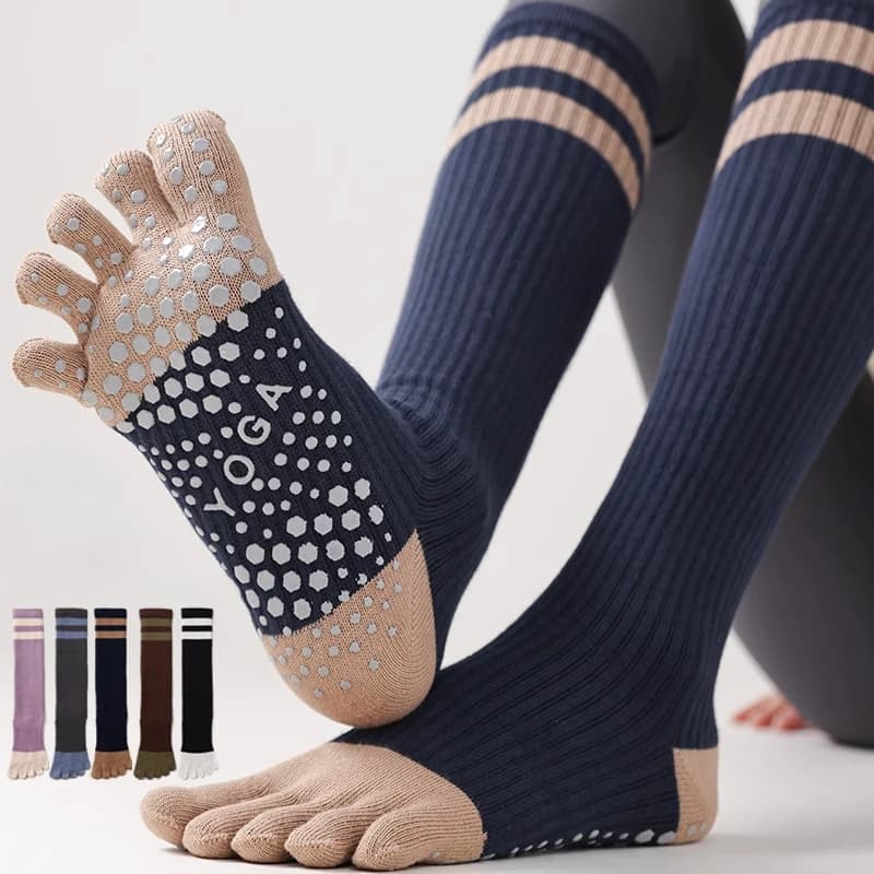 Five-tip yoga socks Breathable cotton women's socks Sports socks for indoor training Professional silicone slip socks