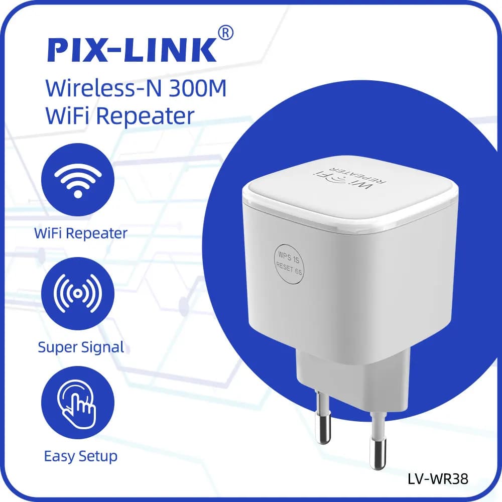 Ripetitore Wifi wireless Router 300Mbps Range Extender Wi-Fi Stabile Porta Ethernet singola Amplificatore Wifi wireless PIX-LINK WR38