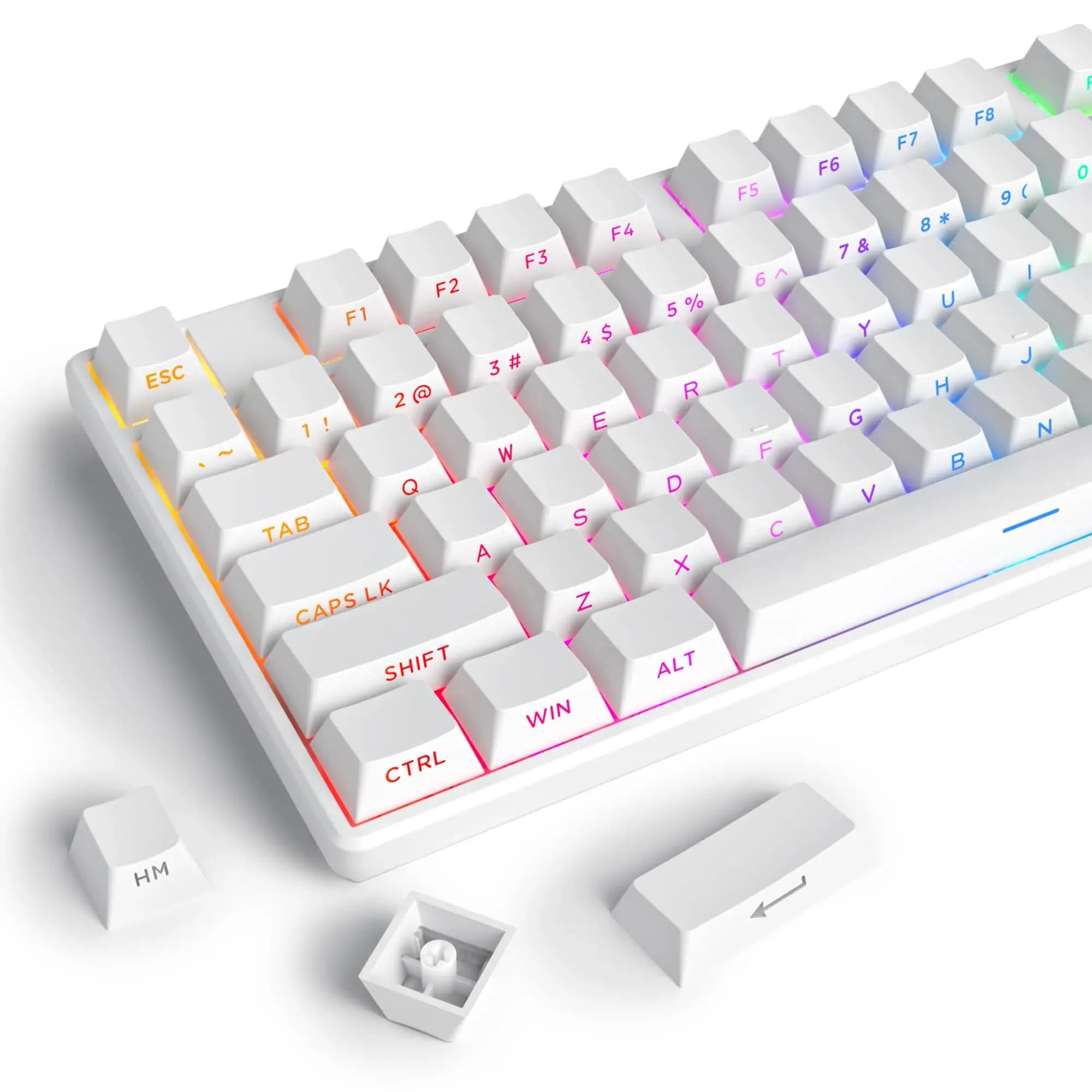 134 Double Shot PBT Keycaps Keycaps Custom Black Side-lit Shine Through Keycap Cherry Profile for MX Switch Gaming Keypad