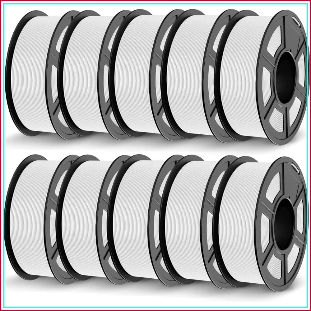 11KG PETG Filament 1.75mm Bundle, Strong Toughness, Dimensional Accuracy +/- 0.02 mm, Fits Most FDM 3D Printers (White)