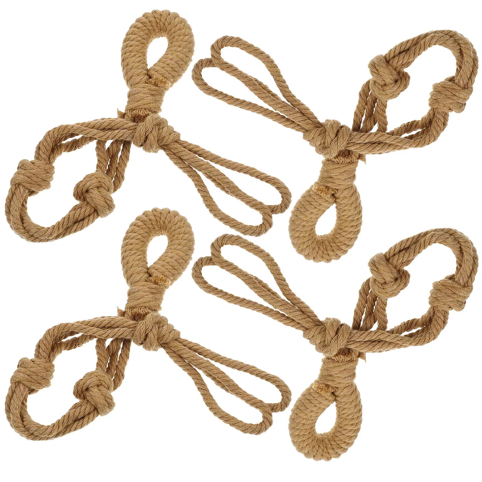 4Pcs Plant Hanger Extender Cotton Linen Rope Flowerpot Hanging Holder Artistic Macrame Design for Indoor Wall Window Corner