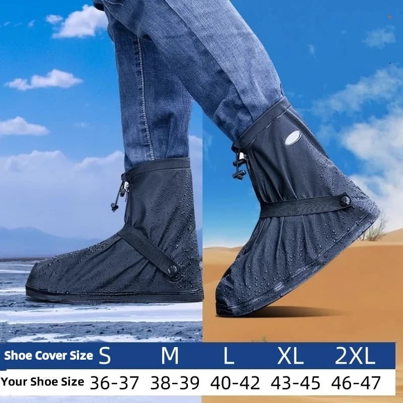 Copriscarpe Impermeabili Antiscivolo per Ciclismo e Moto, Protezione Riutilizzabile per Scarpe da Pioggia e Neve, Copriscarpe da Escursionismo