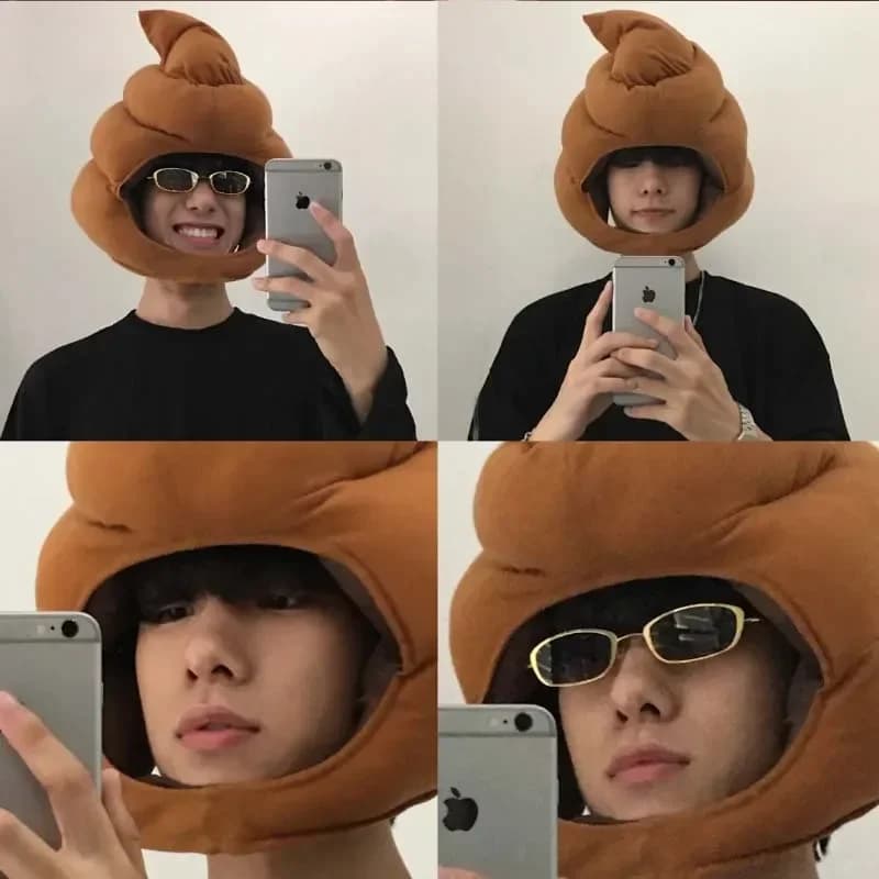 Divertente berretto da cartone animato Cappuccio creativo per cacca Cofani comodi per donna Uomo Bambini Cappelli marroni Berretti caldi e traspiranti per uomo