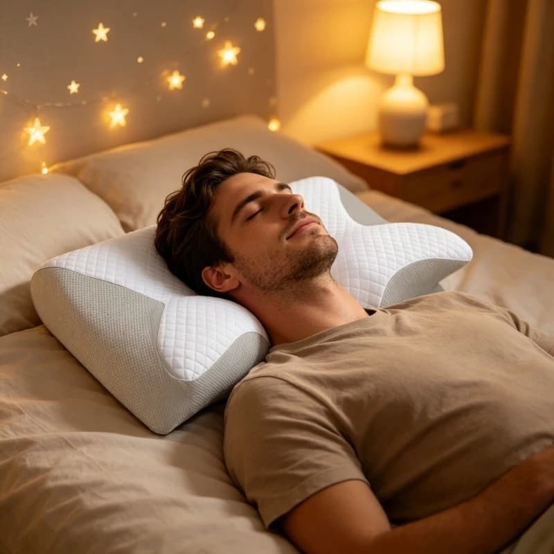 Cuscino Cervicale per Alleviare il Dolore al Collo, 2 in 1 in Memory Foam, Ergonomico e Ortopedico, Supporto Sagomato per Uso Domestico