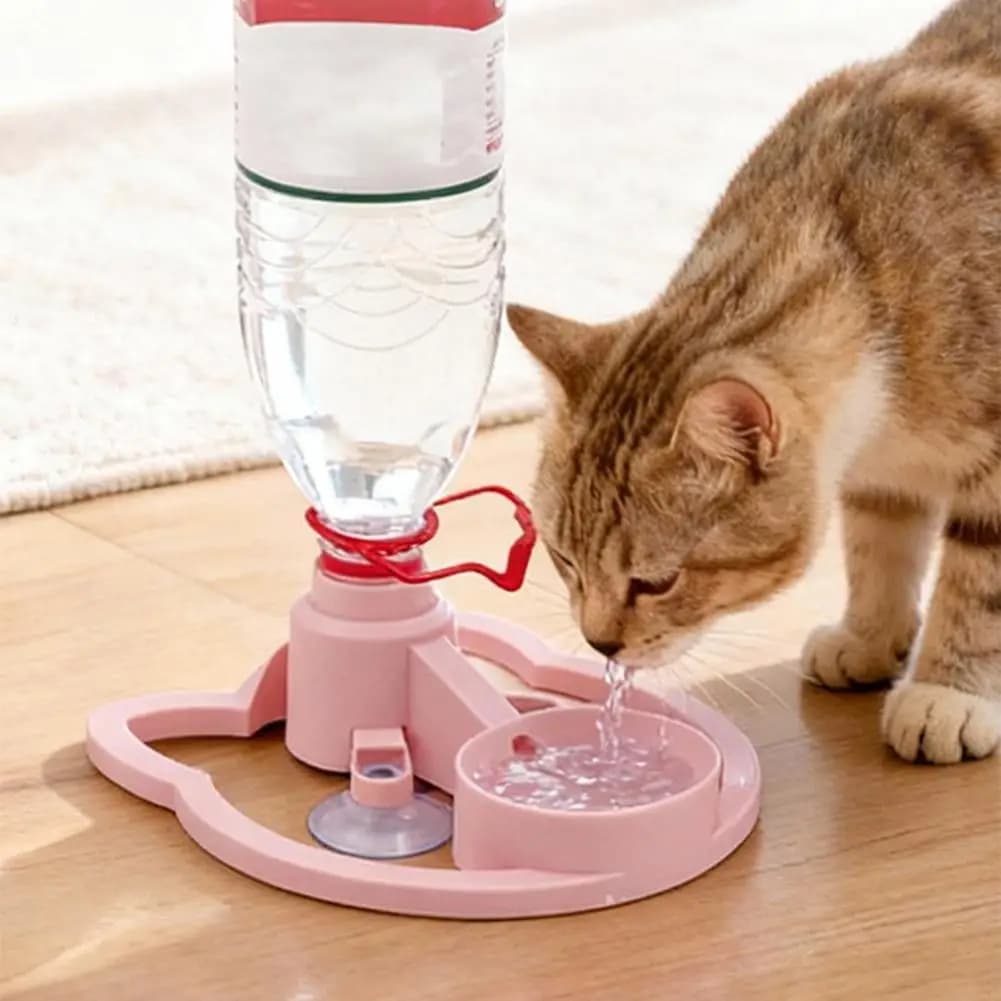 Unplugged Portable Automatic Pet Water Dispenser, Cat Drinking Bowl Water Bottle