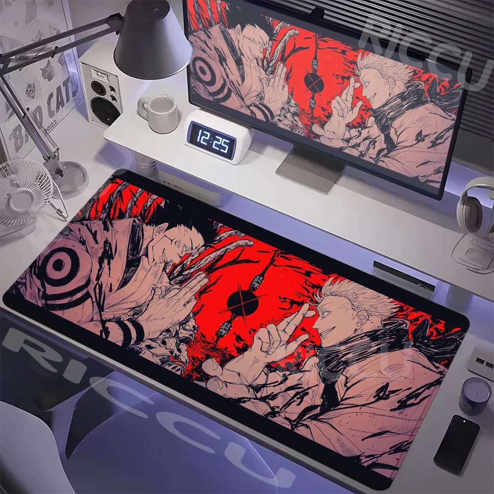 Tappetino per mouse da gioco grande J-ujutsu Kaisen Gojo Satoru Tappetino per mouse LockEdge Tastiera per computer ispessita Tappetino da scrivania Tappetini antiscivolo in gomma