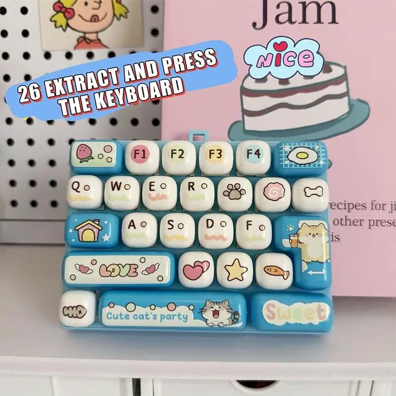 ★▲Cute Creative 1Pcs Stress Relief Keyboard 2026 New 26-Key Mechanical Healing Fidget Toy for ADHD Adults Teens