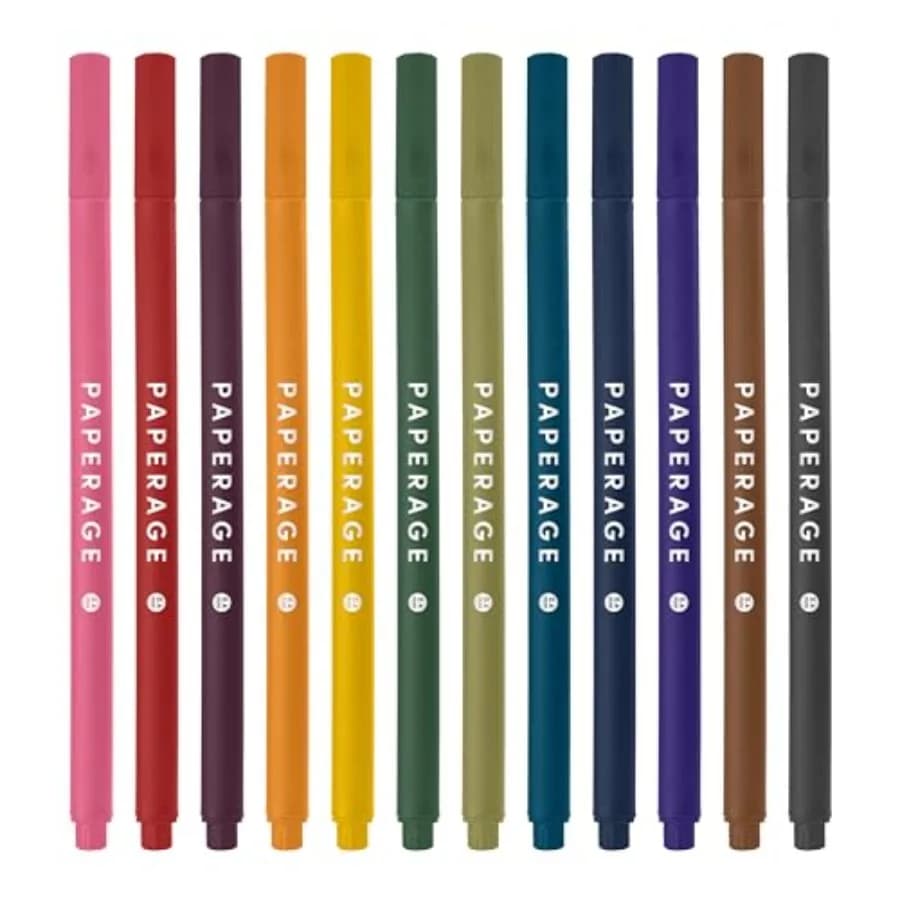 Fine Point s 0.4mm,12 Pack, Pens For Journaling, Notebooks, Planners, Calendars and Drawing, Great for School, Office, and Home