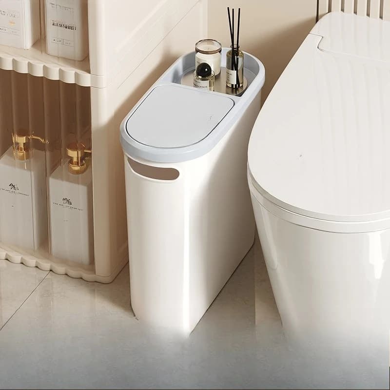 Elegante pattumiera per cucina domestica, bagno con coperchio e pressa a pedale