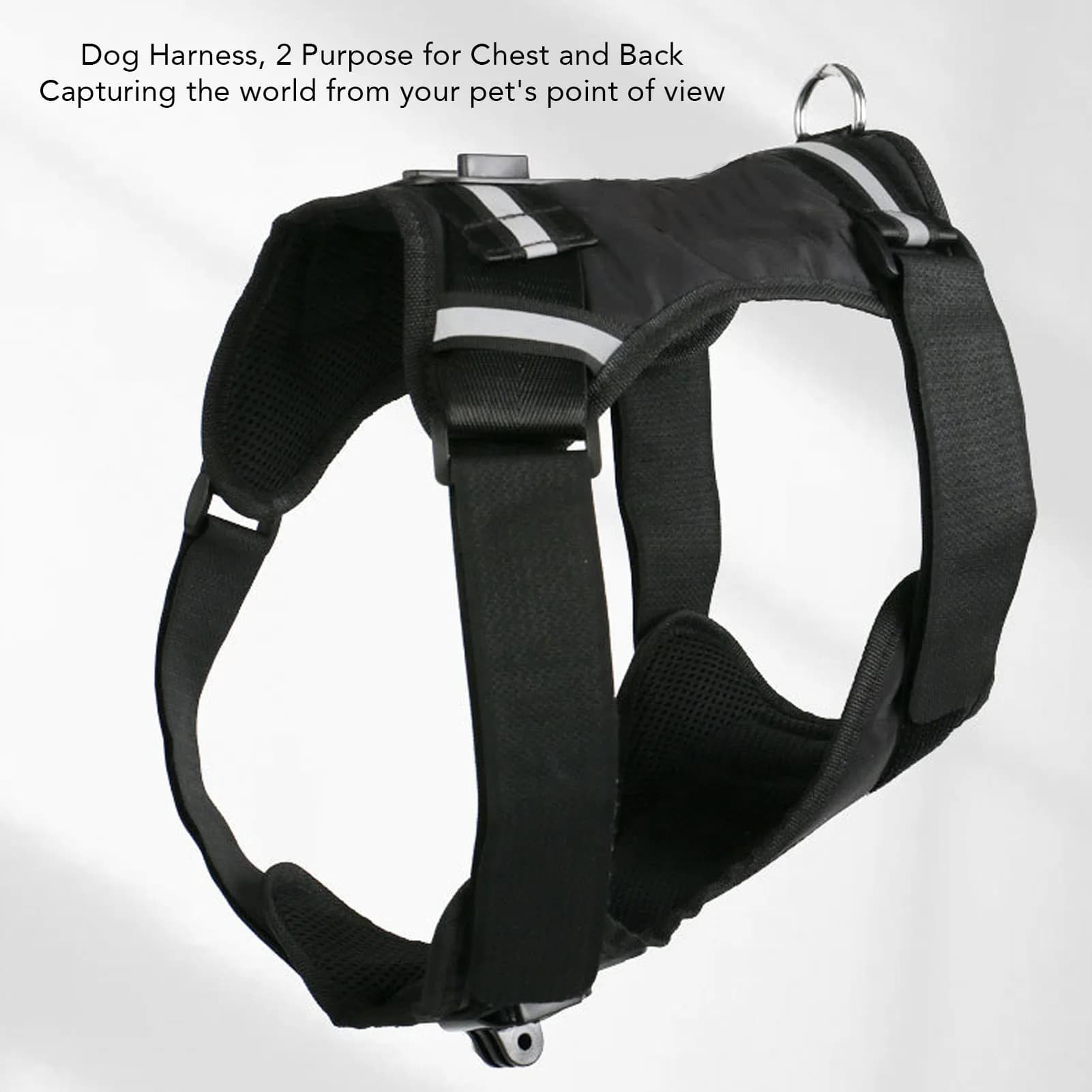 Supporto per Action Camera da Pettorina per Cani, Fissaggio in Nylon e Plastica per Torace e Schiena per Registrazione