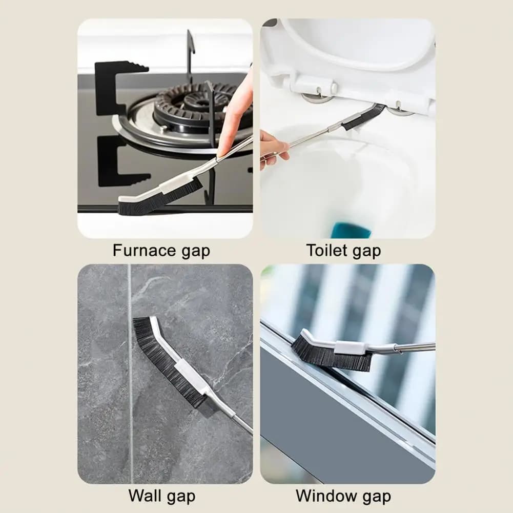 Spazzola per la pulizia delle fessure con setole dure Spazzola a fessura lunga per binari per finestre con scanalature per piastrelle per doccia per binari per finestre per ventilatori da cucina e bagno