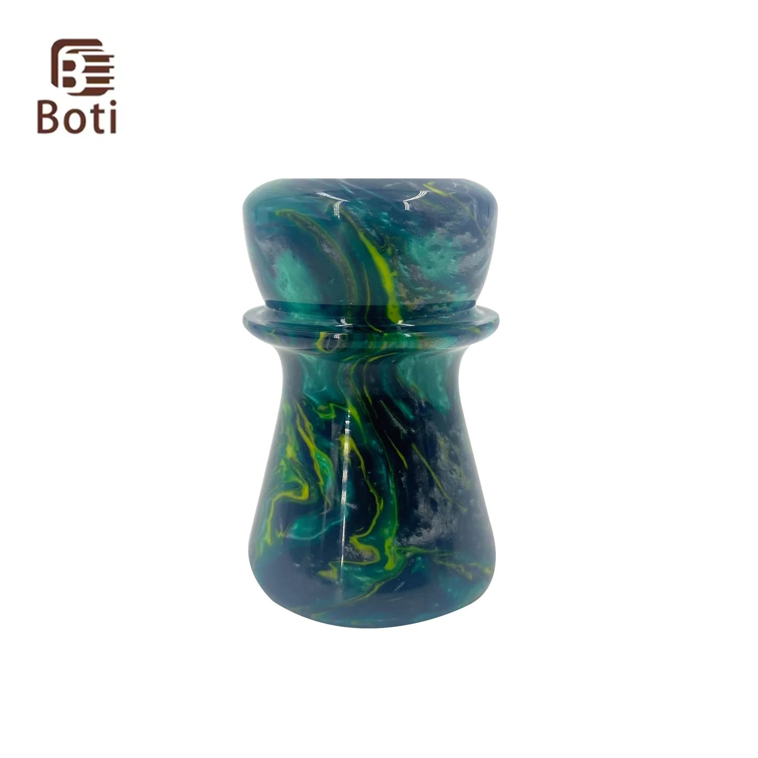 Boti Pennello-Spazzola da barba Fatta a mano Inchiostro tinto Manico in oro ciano Kit di strumenti per la pulizia della barba mattutina da uomoSpazzola da barba per uomo