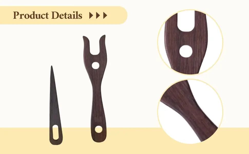 Wooden Knitting Tools Ergonomic Weaving Loom Fork and Needle Kit for Crocheting and Knitting Accessories