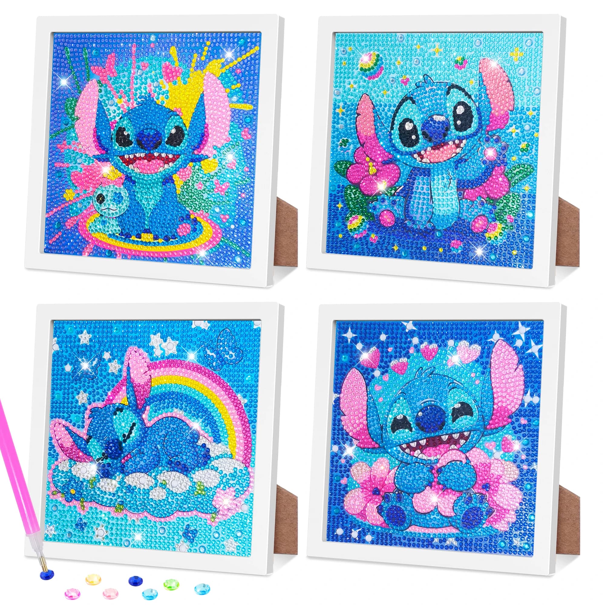40 Pezzi Decorazioni Diamond Painting Stitch per Feste di Compleanno a Tema Stitch