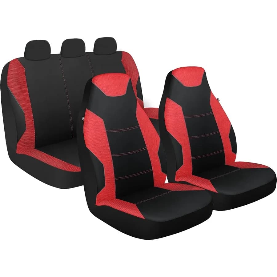 Accessori personalizzati Coprisedili sportivi da 1500 in 3 pezzi per seggiolini auto anteriori e posteriori Coprisedili automobilistici universali compatibili con