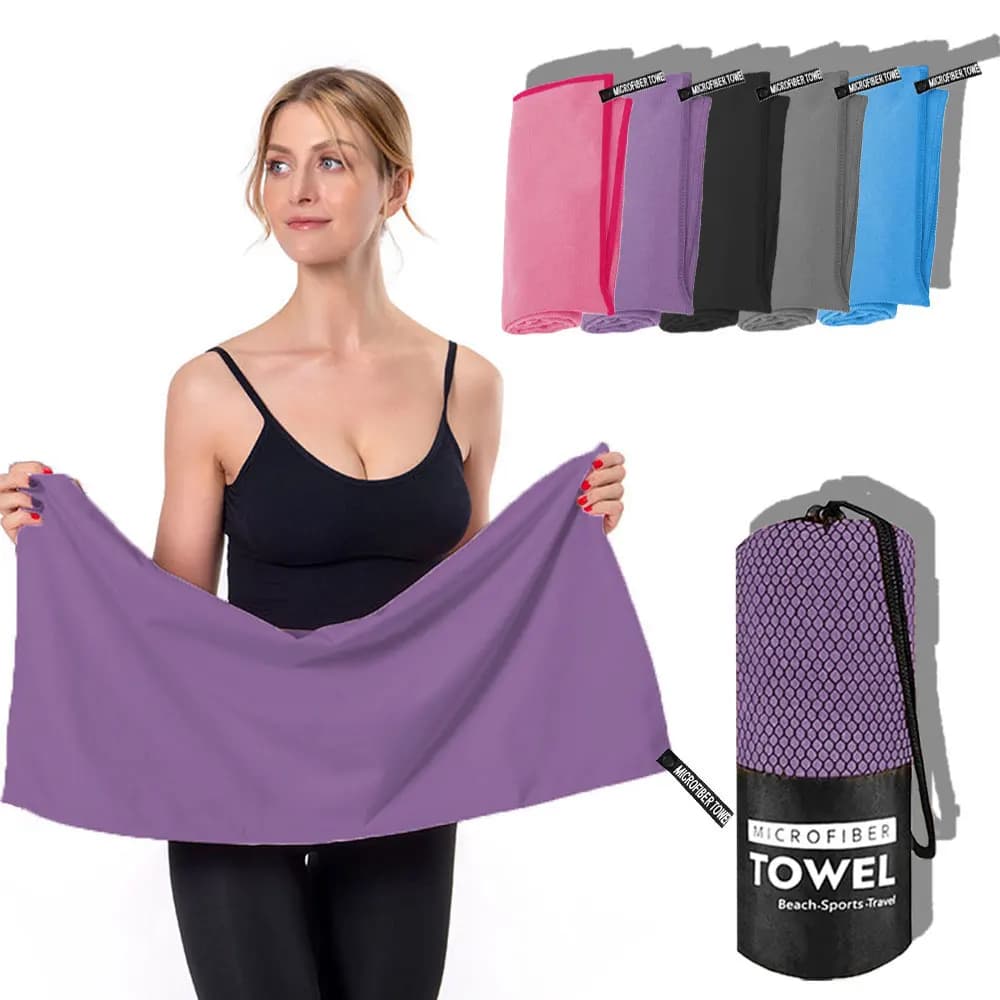 Asciugamano ad Asciugatura Rapida con Sacchetto a Rete, Asciugamano da Bagno in Microfibra Super Assorbente, Asciugamano da Viaggio Leggero ad Asciugatura Veloce per Palestra, Spiaggia, Campeggio