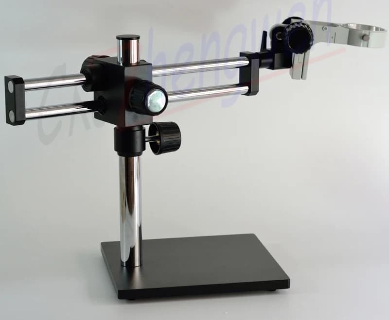 Staffa di supporto per microscopio con zoom stereo trinoculare binoculare a doppio braccio universale Accessorio per supporto di messa a fuoco da 76 mm