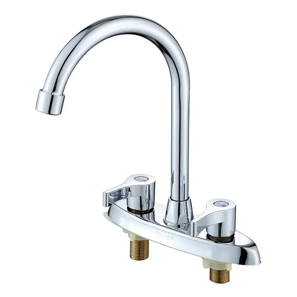 1pc maniglia a doppio foro rubinetto da cucina rotante caldo e freddo lavabo da bagno lavello miscelatore accessori di ricambio NUOVO