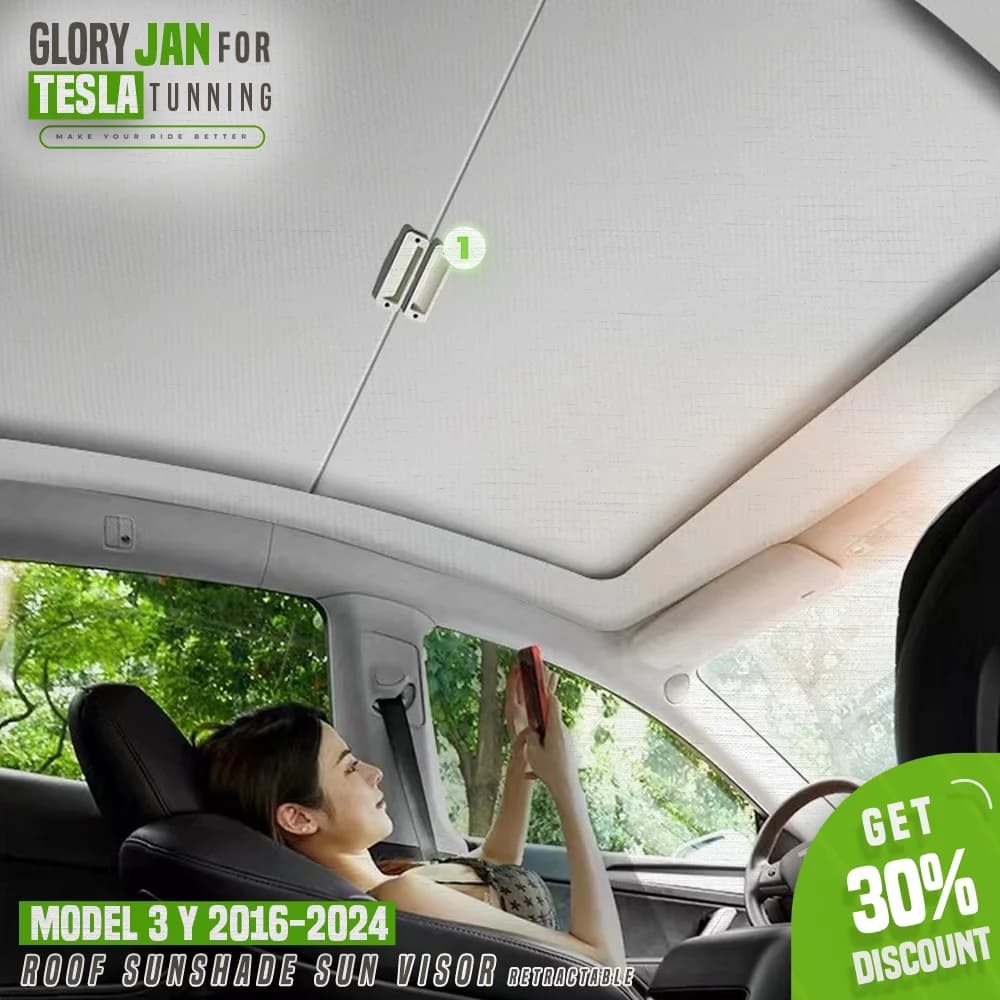 Per il 2017-2024 Modello 3 y Parasole Tetto Protezione UV Scroll Shade M3 Highland Auto Visiera parasole isolamento Retrattile Tesla Parti