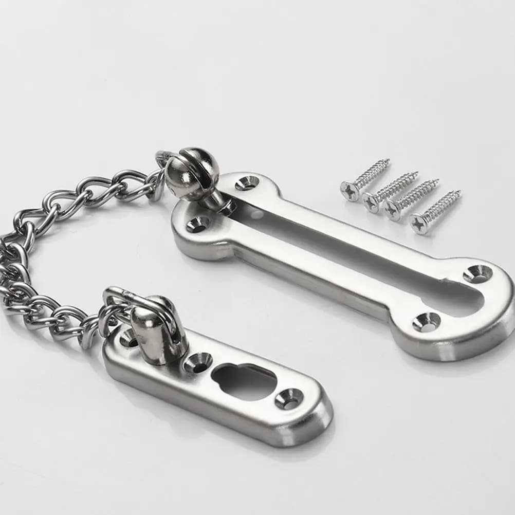 Catena di Sicurezza per Porta in Acciaio Inox, Antifurto, Resistente alla Ruggine, Chiusura Scorrevole per Porte e Finestre