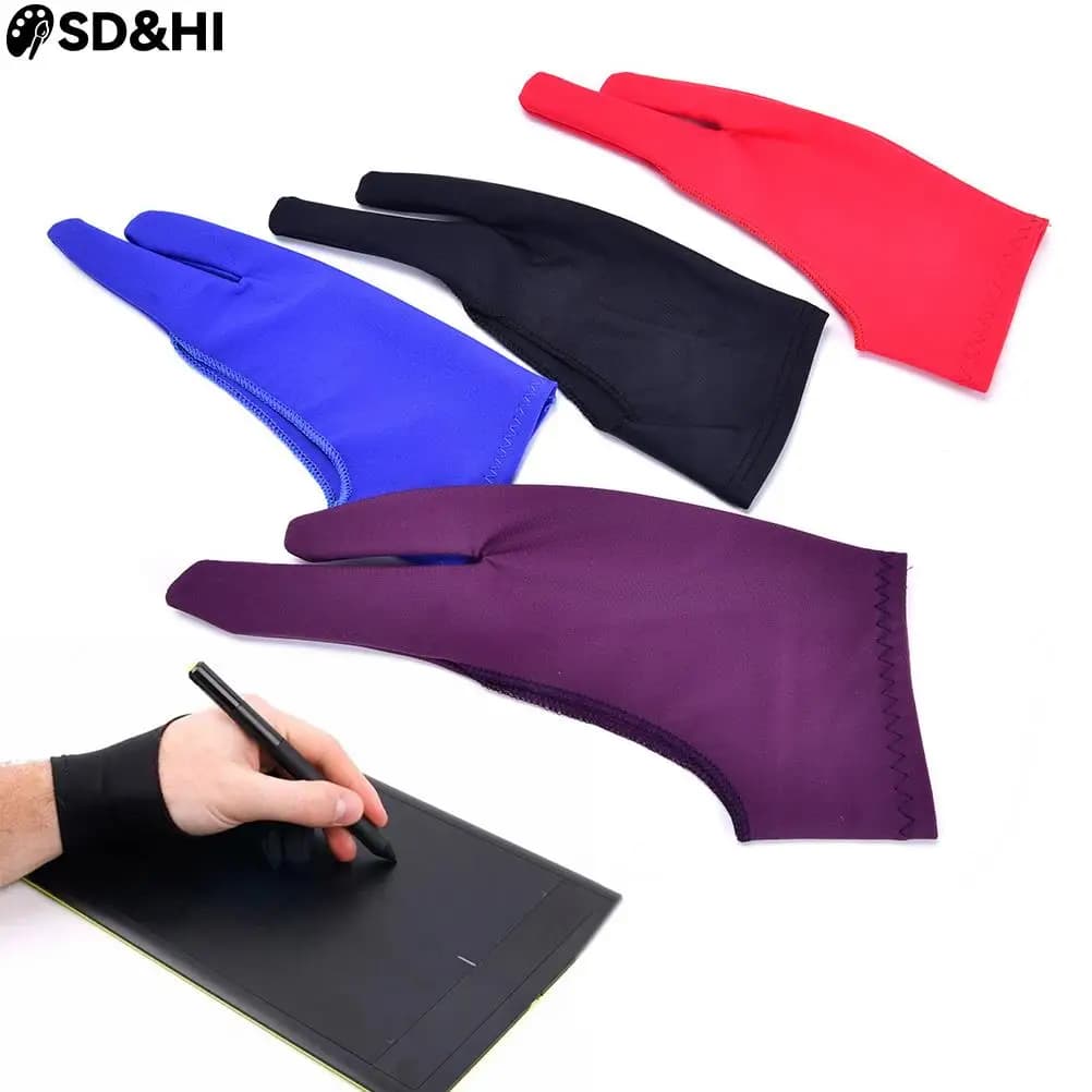 Viola 2 Finger Anti-fouling Guanto, sia Per Mano Destra E Sinistra Artista Disegno Per Qualsiasi Grafica Disegno Tablet